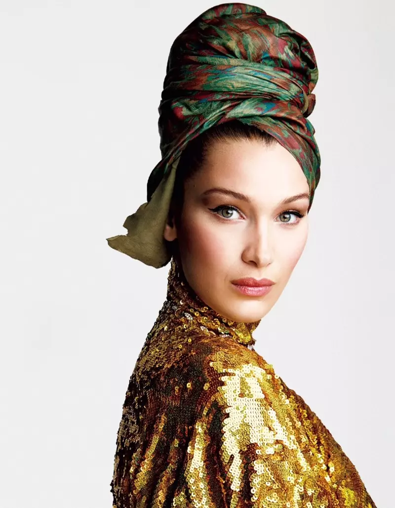 Bella Hadid yn Peri mewn Haenau Chic ar gyfer Vogue Japan