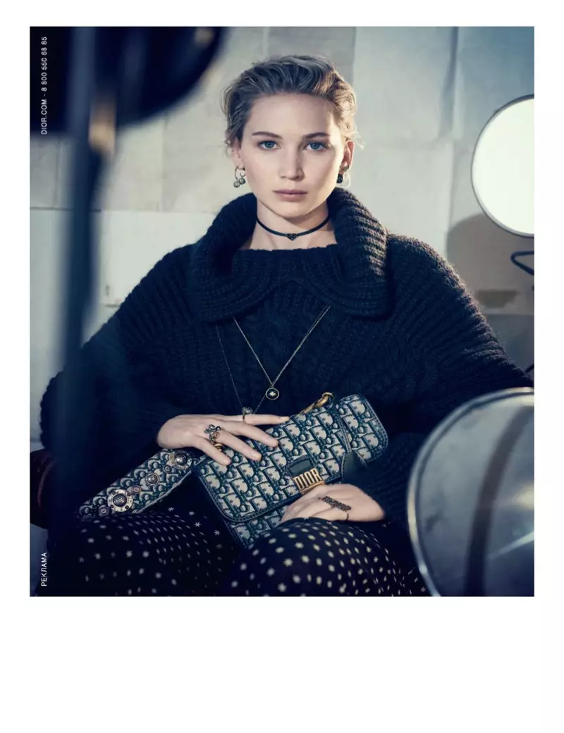 Jennifer Lawrence staan voor Dior se voor-herfs 2018-veldtog