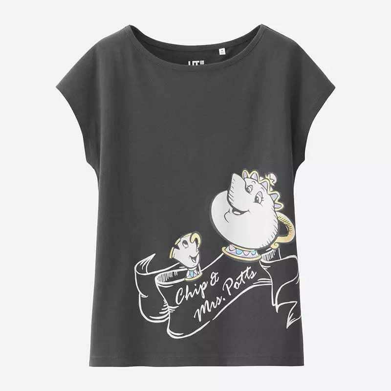 Maglietta Uniqlo La bella e la bestia manica corta Chip & Mrs. Potts