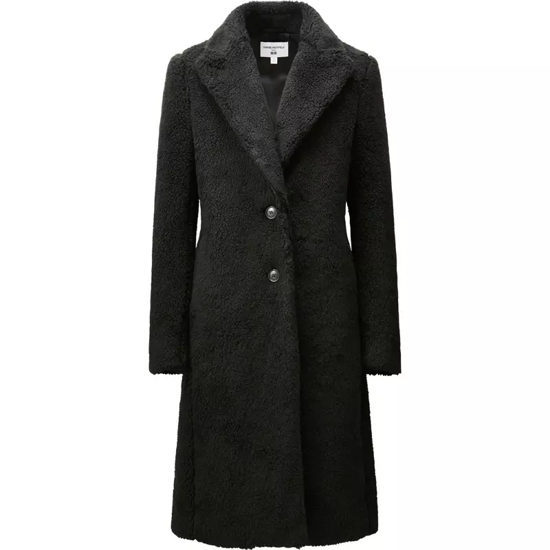 Uniqlo x Carine Roitfeld Fleece Coat dalam warna Hitam