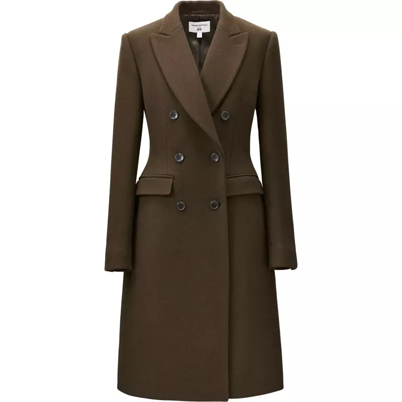 Uniqlo x Carine Roitfeld Wool-Blend Coat sa Olive Green