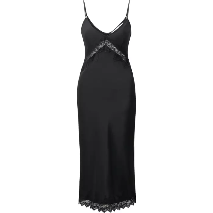فستان Uniqlo x Carine Roitfeld من الحرير الأسود