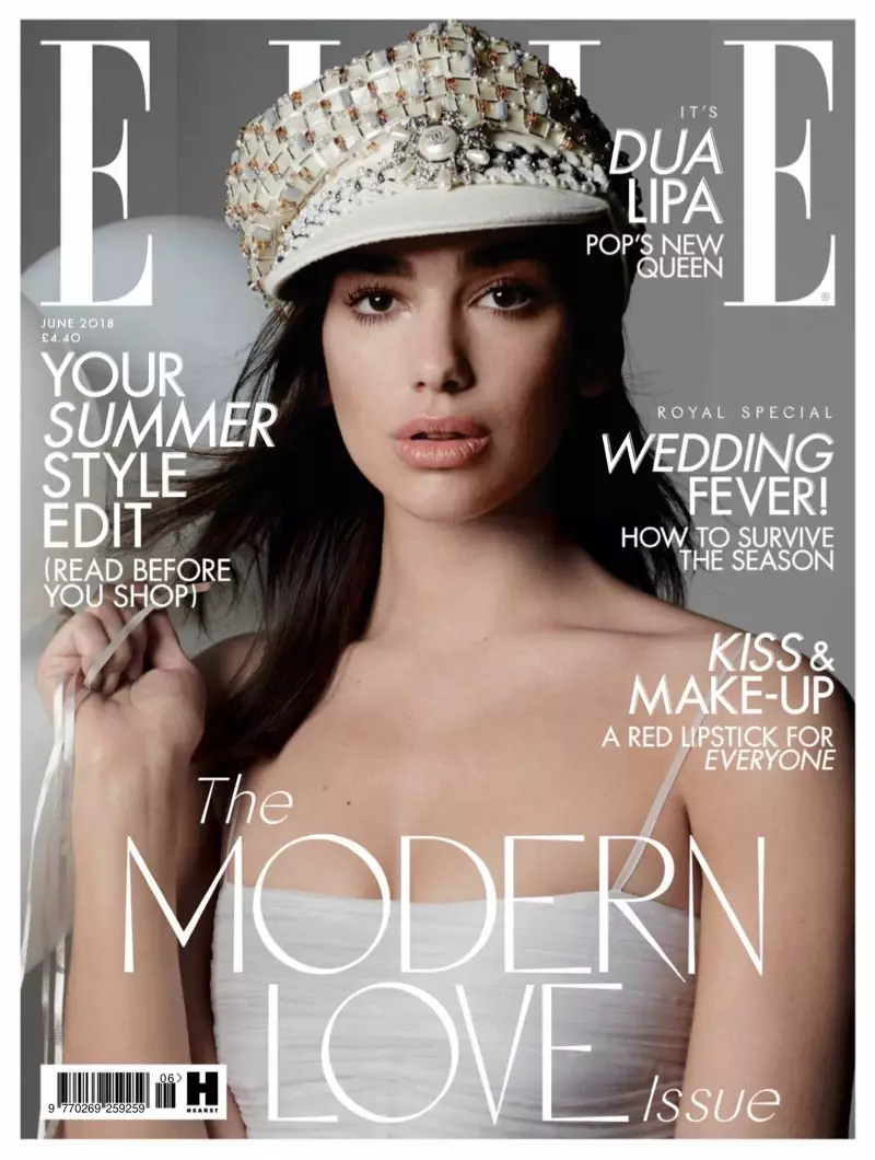 Dua Lipa na obálke ELLE UK jún 2018