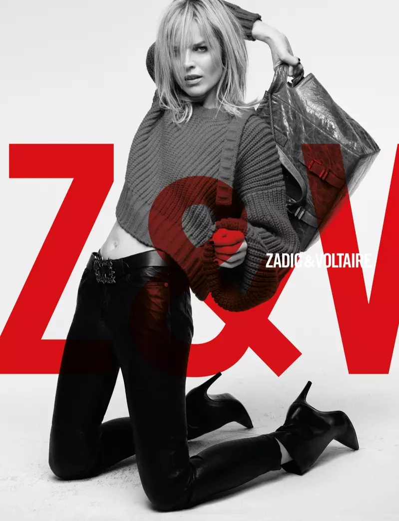 Zadig & Voltaire نے Eva Herzigova کو موسم خزاں کے موسم سرما 2018 کی مہم کے لیے فہرست میں شامل کیا۔