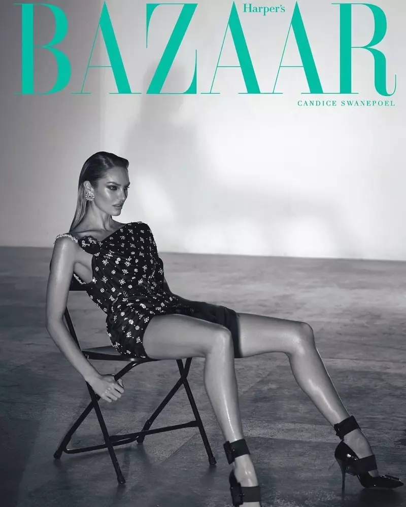 Kendis Sveynpoel Harper's Bazaar Greetsiya uchun Fatale ayoliga aylandi