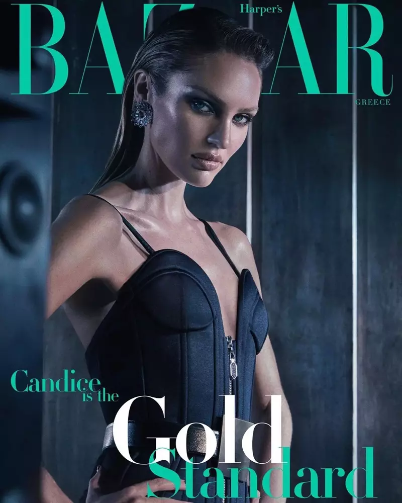 Candice Swanepoel Harper's Bazaar Greece 2020 គម្របកម្មវិធីនិពន្ធម៉ូត