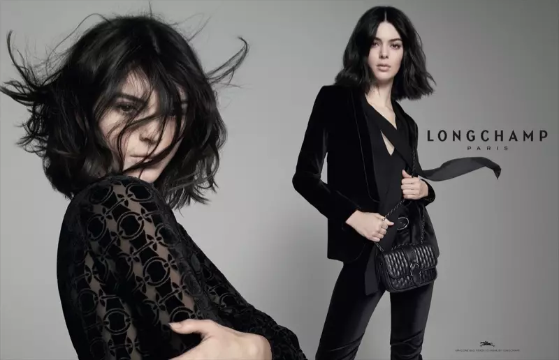 Supermodel Kendall Jenner Longchamp වැටීම-ශීත 2018 ව්‍යාපාරයේ පෙරමුණ ගෙන සිටී