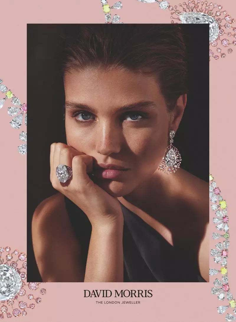 Deslumbrante em diamantes, Luna Bijl encabeça a campanha David Morris 2019/2020