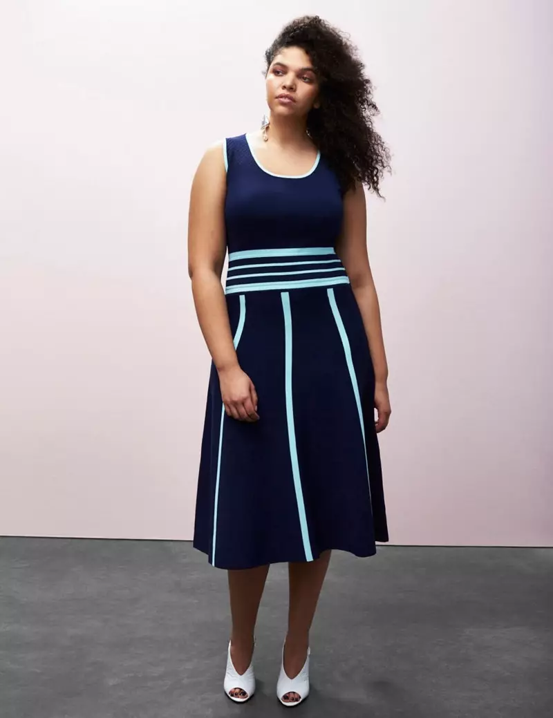 Šaty Prabal Gurung x Lane Bryant Striped Fit & Flare