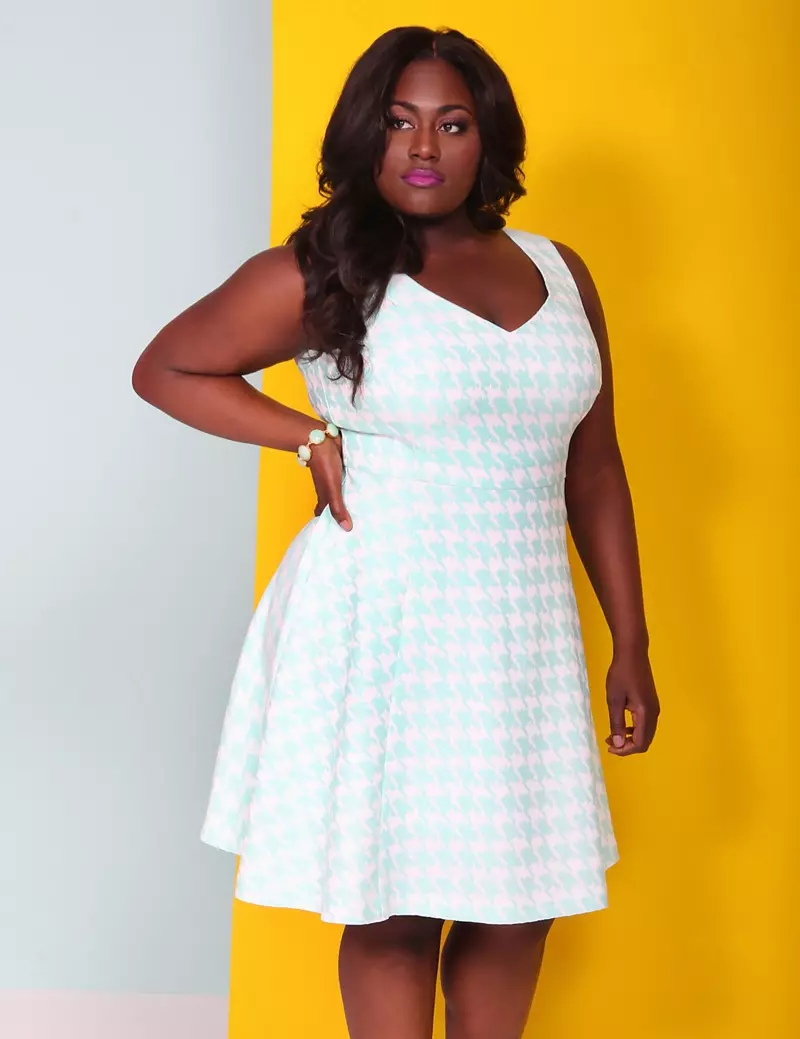 Lane Bryant x Christian Siriano Houndstooth Jacquard-kjole