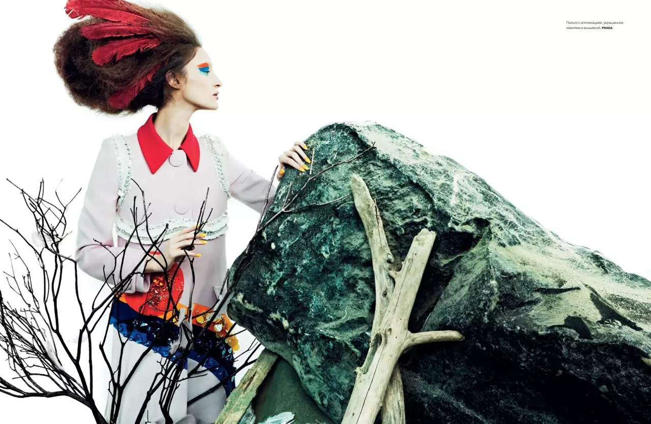 Franzi Mueller embraces Quirky Prada Fashions for Numéro Russland