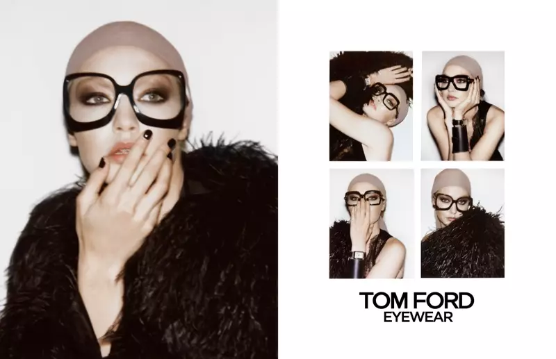 Gigi Hadid usa óculos na campanha primavera-verão 2019 de Tom Ford