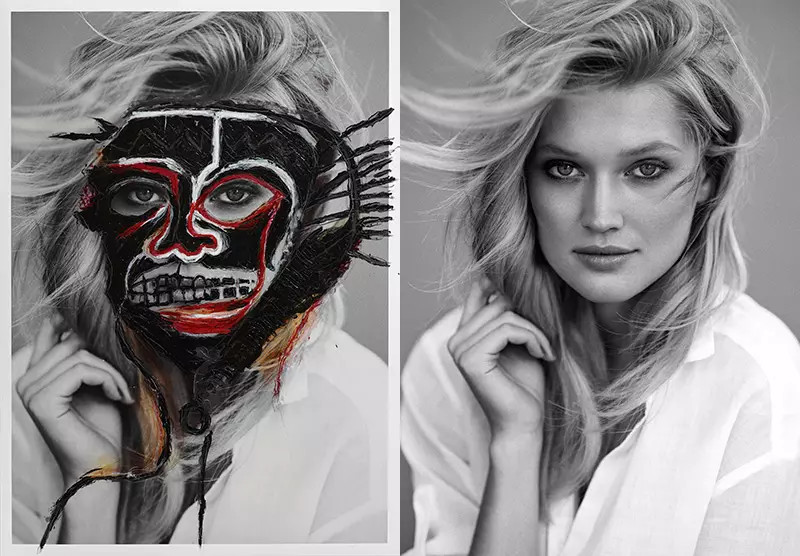 Toni Garrn na Hunter & Gatti. (L) Toleo lililofanyiwa kazi upya (R) Asili