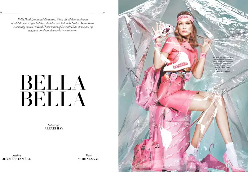 Bella Hadid yn Cael Barbie Chic yn Tueddiadau'r Gwanwyn ar gyfer L'Officiel Iseldiroedd