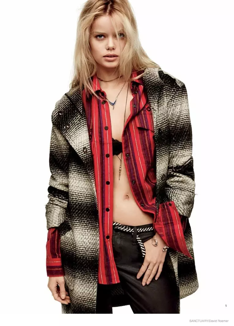 Frida Aasen draagt rockstijl in Sanctuary Fall 2014 Advertenties door David Roemer