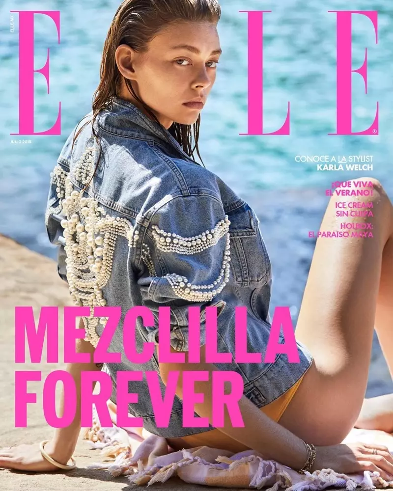 Ondria Hardin | ELLE Mexiko | 2018 Voorblad | Strandredaksie