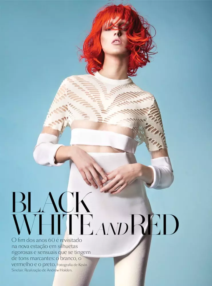 Iris Egbers er Black, White and Red All Over fyrir Vogue Portugal eftir Kevin Sinclair