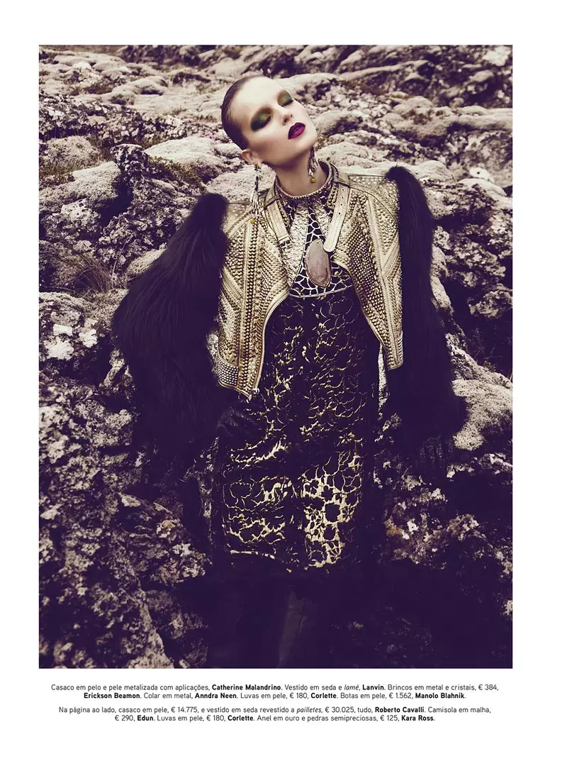 Charlotte Tomaszewska Dons Luxe Style for Vogue Portugal 2012년 11월 Kevin Sinclair 제작