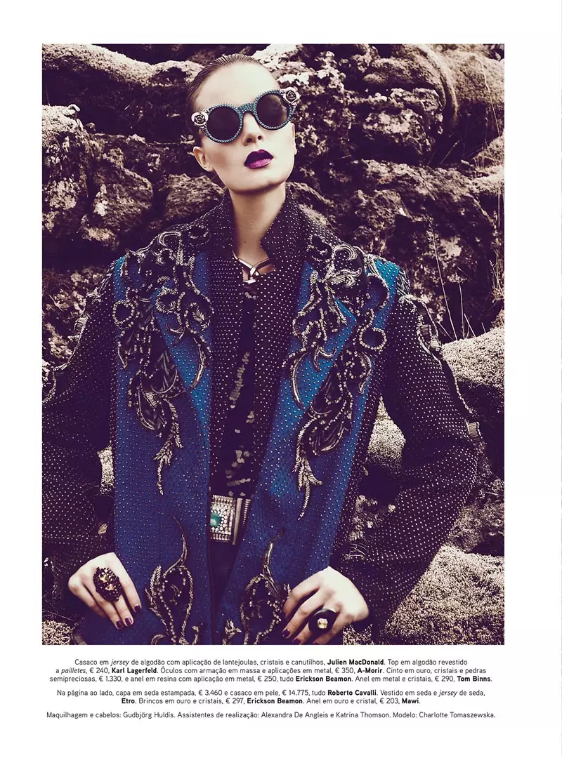 Charlotte Tomaszewska Dons Luxe Style yeVogue Portugal Mbudzi 2012 naKevin Sinclair