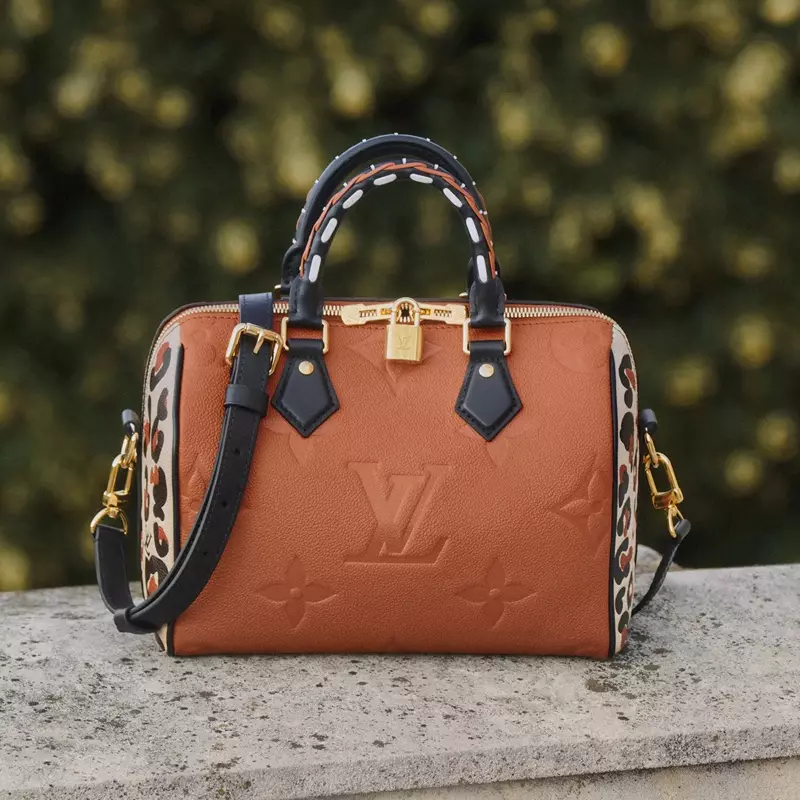 Heart Fall 2021 စုဆောင်းမှုတွင် Louis Vuitton Wild မှ Speedy Bandoulière 25 လက်ကိုင်အိတ်။