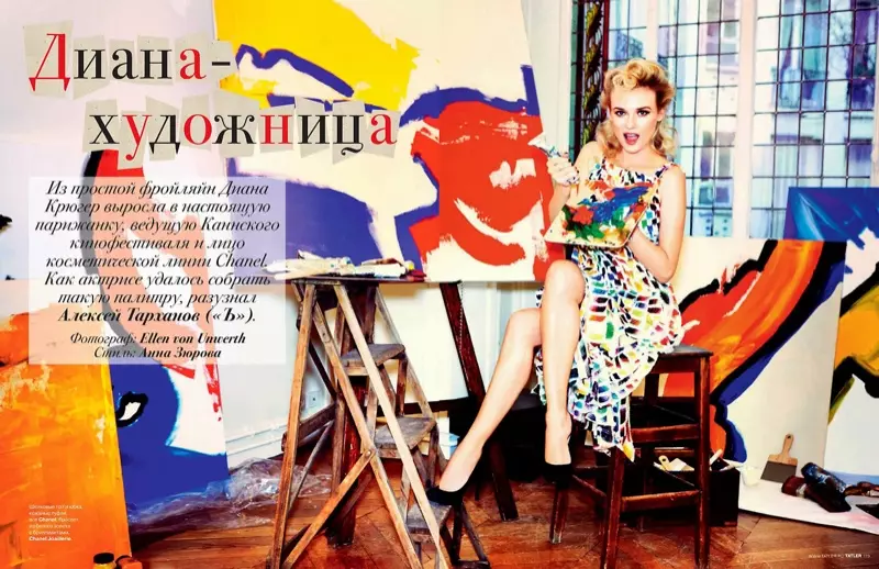 Diane Kruger draai die sjarme aan vir Ellen von Unwerth in Tatler Russia Shoot