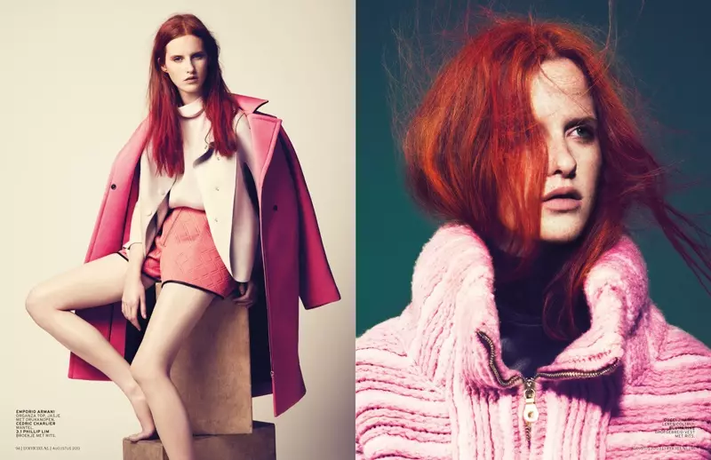 Magdalena Jasek är Pretty in Pink för L'Officiel Netherlands augusti 2013