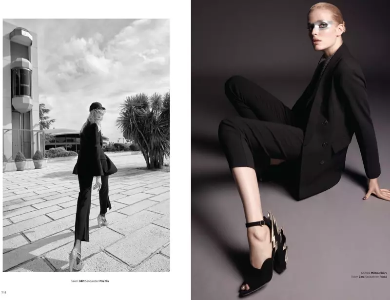 Alisa Ahmann indossa look eclettici per Harper's Bazaar Turchia