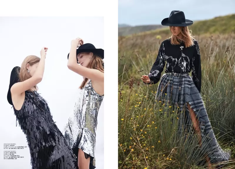 Amalie & Cecilie Moosgaard Nganggo Gaya Barat ing Marie Claire Turki