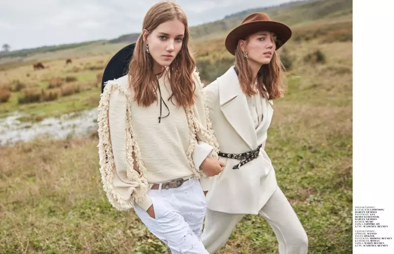 Amalie & Cecilie Moosgaard Memakai Gaya Barat di Marie Claire Turki