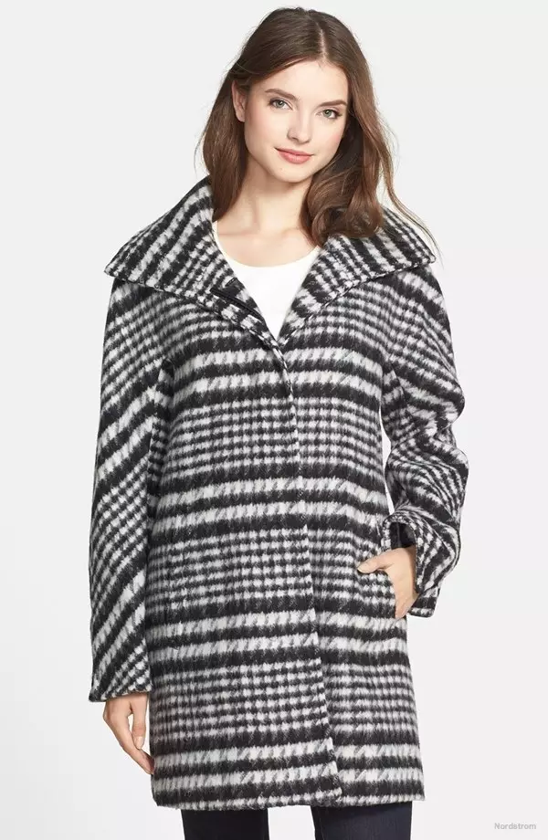 Ellen Tracy Houndstooth Pattern Wool Blend Coat bi $118.80 peyda dibe