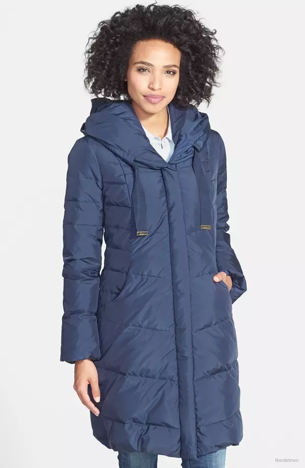 T Tahari ‘London’ Hooded Down & Feather Walking Coat