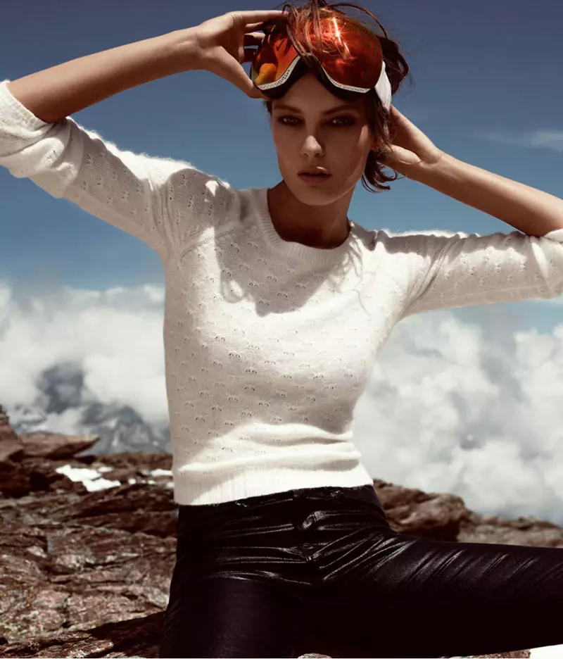 Daria Werbowy geht für die Winterkampagne 2012 „Love the Holidays“ von H&M auf die Piste