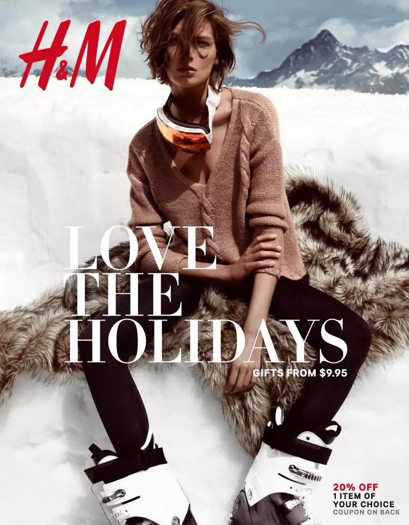 Daria Werbowy Hits the Slopes foar H&M's