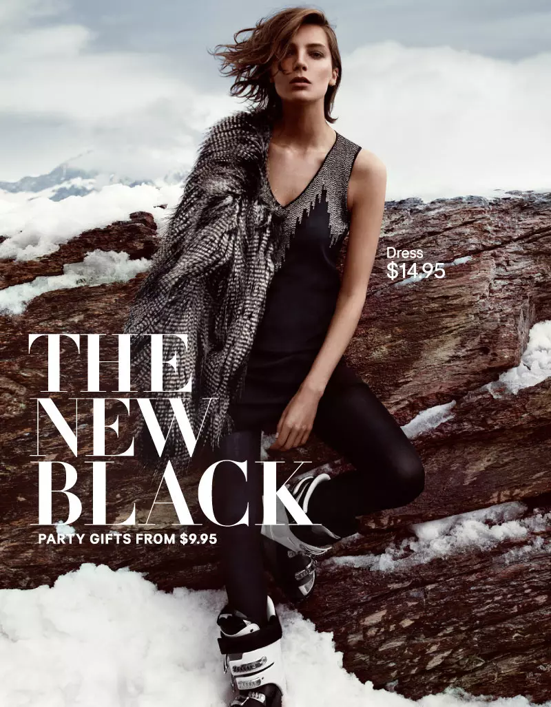 Daria Werbowy Hits the Slopes vir H&M's