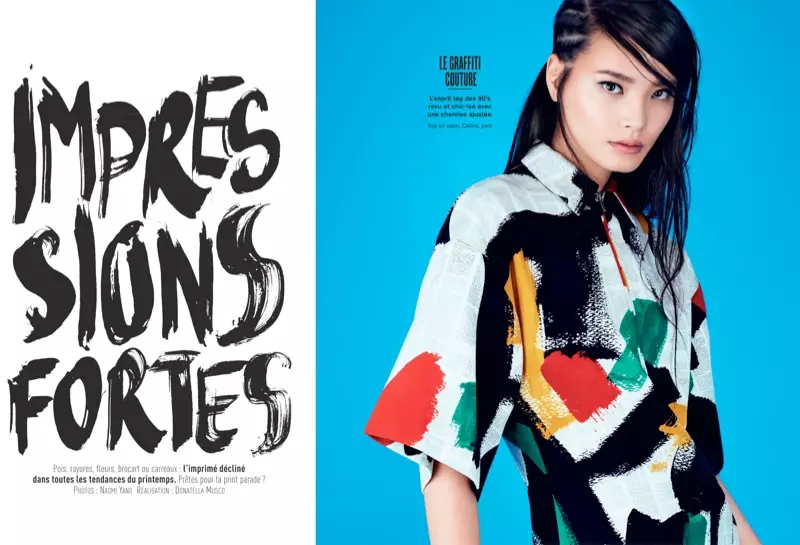 Li Wei porta estampats de primavera per a Naomi Yang a Glamour France