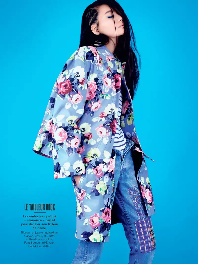 Li Wei สวมชุดสปริงสำหรับ Naomi Yang ใน Glamour France