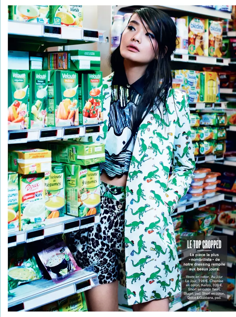 Li Wei สวมชุดสปริงสำหรับ Naomi Yang ใน Glamour France