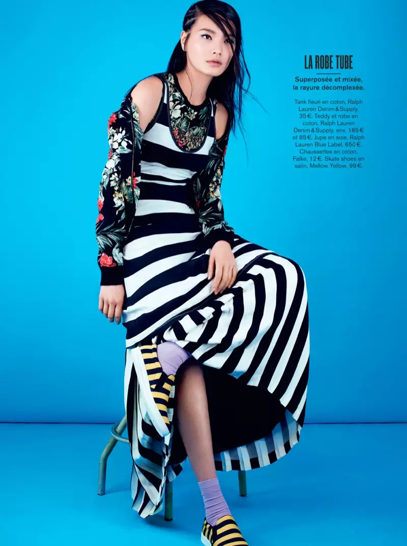 Li Wei สวมชุดสปริงสำหรับ Naomi Yang ใน Glamour France