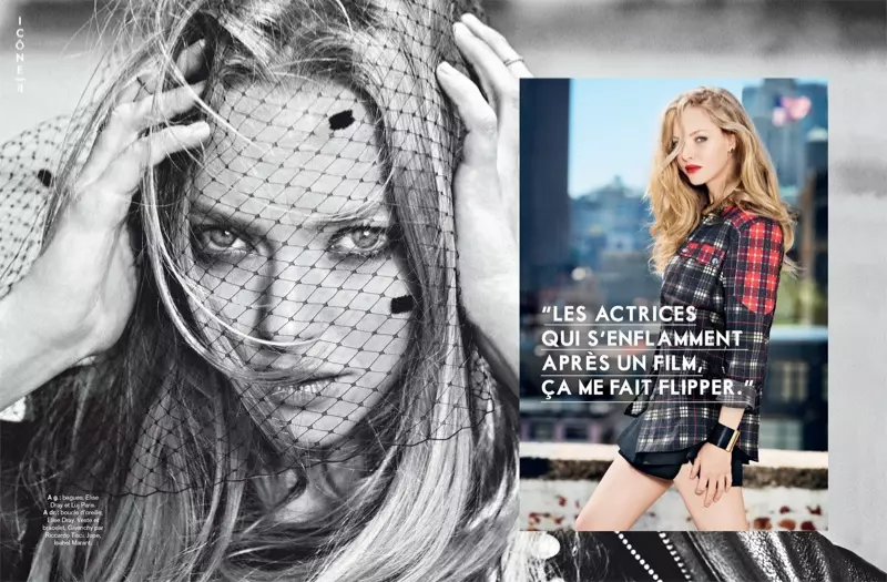 Amanda Seyfried Ben Watts-entzat jarri du Glamour Paris Shoot-en