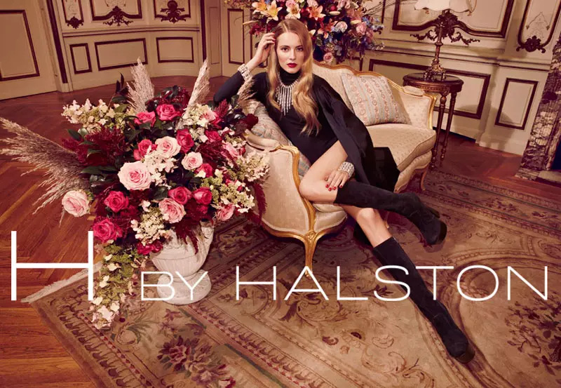 Ieva Laguna para H de Halston Holiday 2011 Campaign de David Roemer