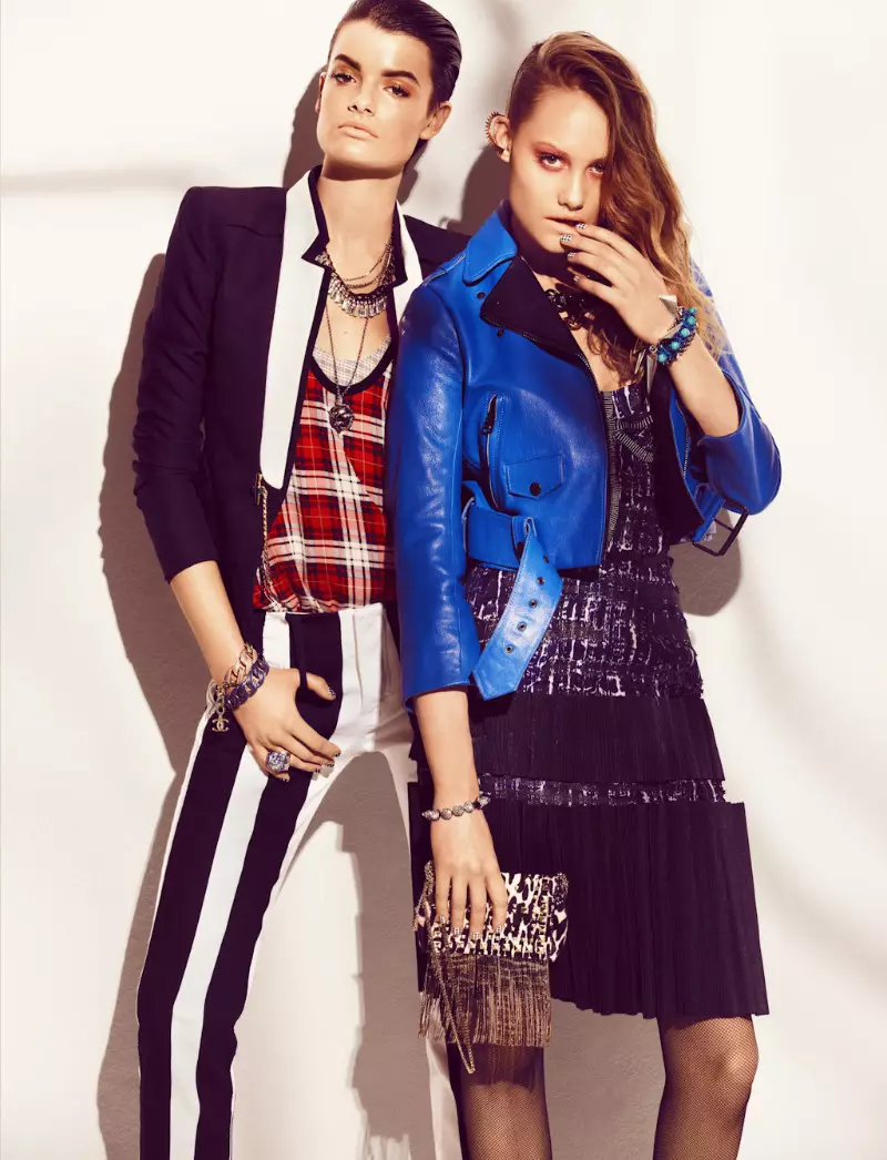 Pau Bertolini e Queeny van der Zandee visten looks chic chic para L'Officiel Paris xuño/xullo de 2012