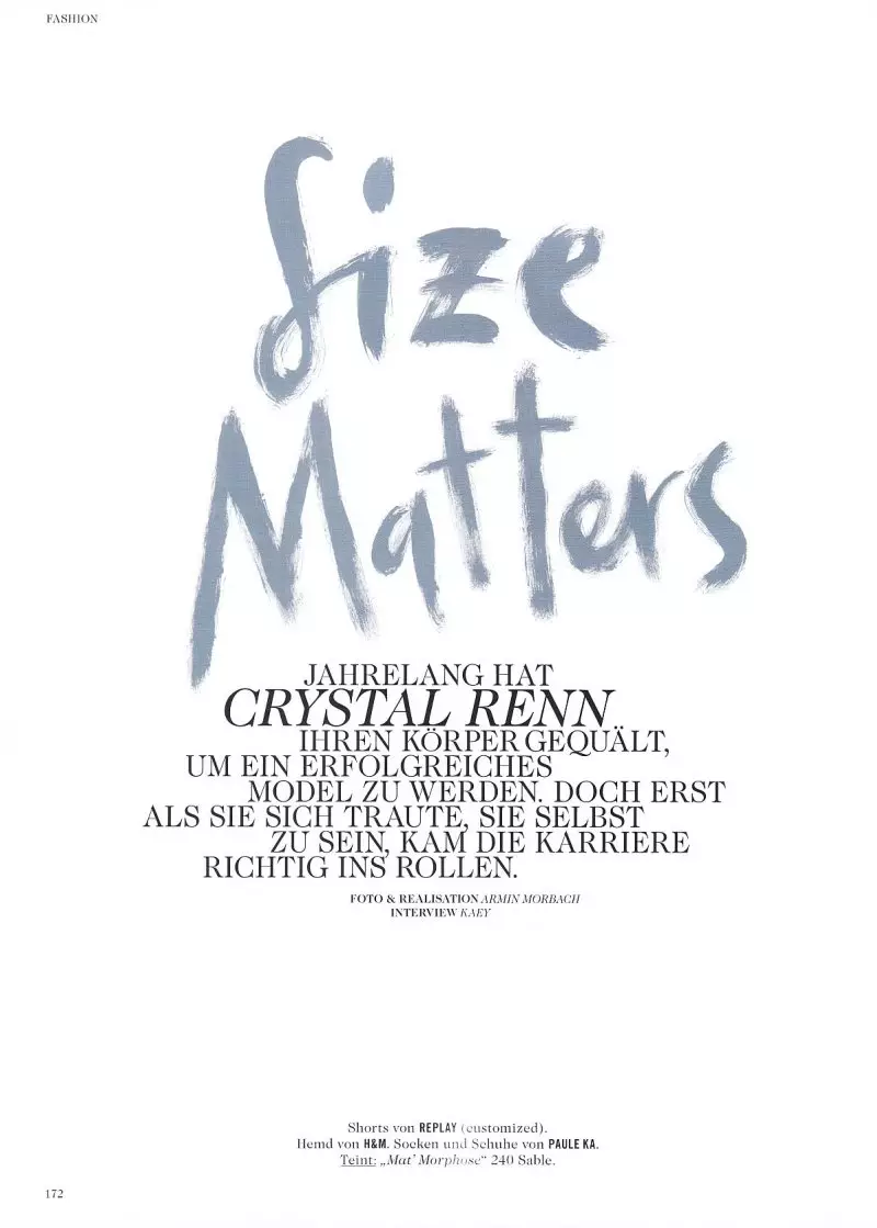 Armin Morbach의 Crystal Renn in Size Matters | 2010년 봄