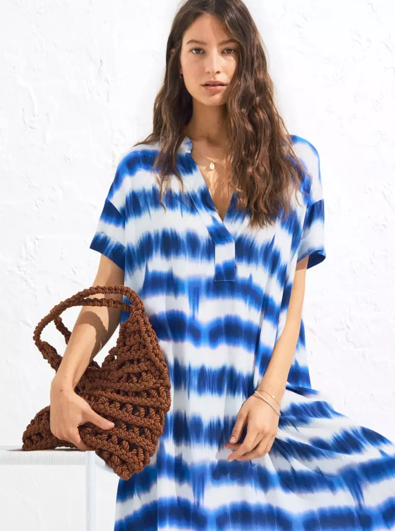 H&M Kaftan Dress in tie-Dye Print