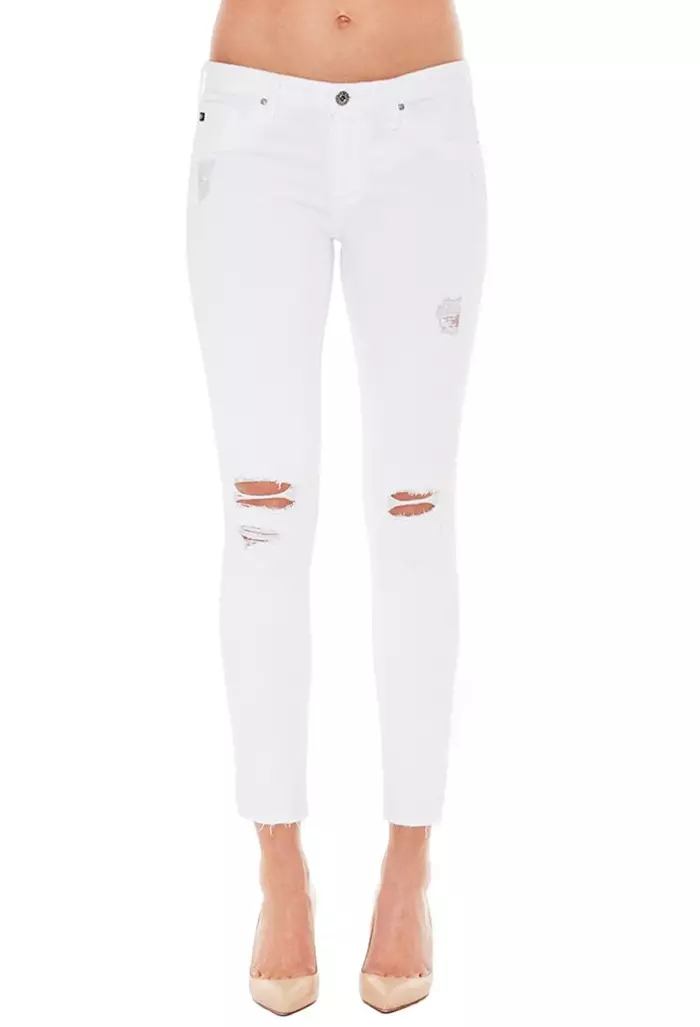 AG Jeans Legging Bilek Boyu Yıpranmış Kot