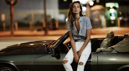 Daria Werbowyk generorik gabeko itxura darama AG Jeans-en udaberriko iragarkietan