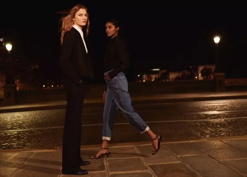 Felice Noordhoff en Malika Louback posearje foar Massimo Dutti Lights On-redaksje.