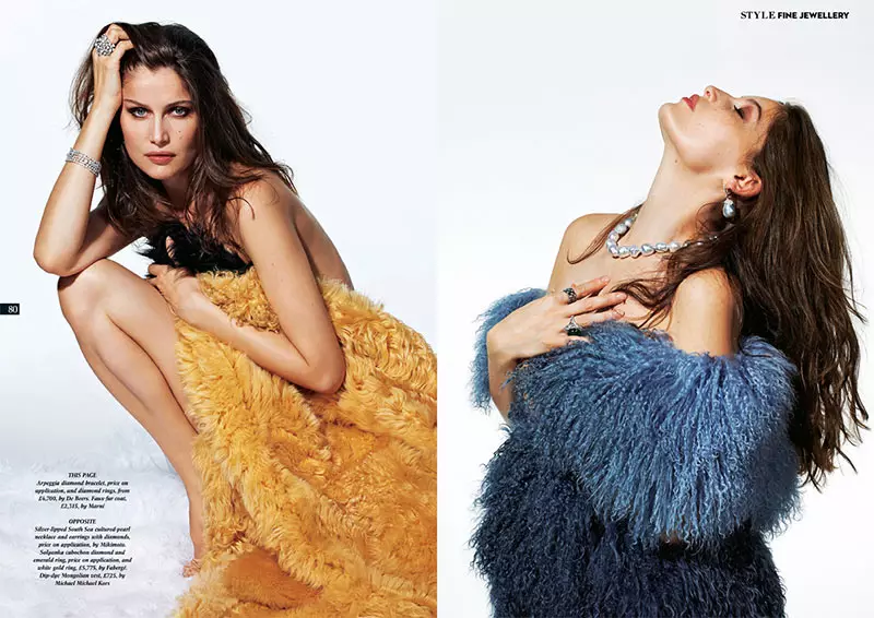 Laetitia Casta Sports Fur and Gems for Eric Guillemain in The Sunday Times Style