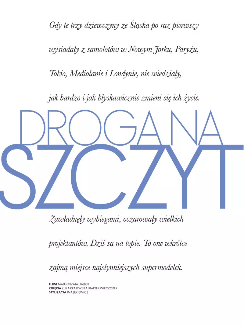 Emilia Nawarecka, Maja Salamon eta Karolina Waz Elle Poland-en azaroko azaleko filmaziorako jet-setter dira