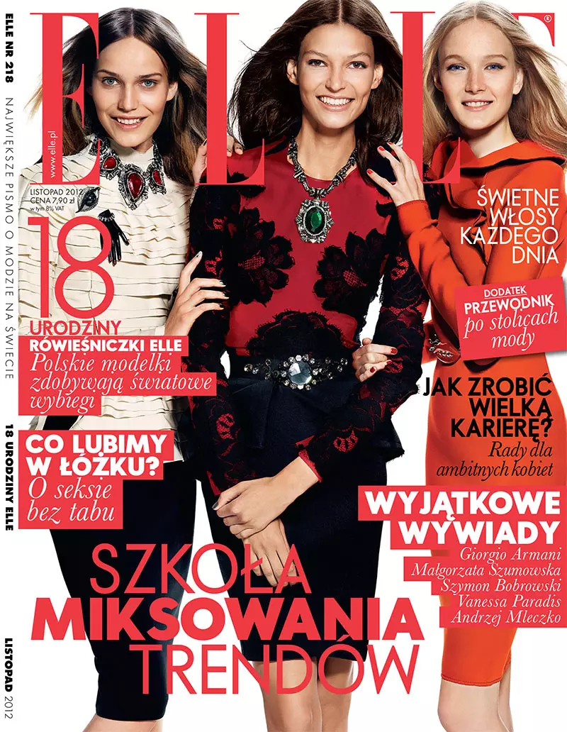 Emilia Nawarecka, Maja Salamon és Karolina Waz Jet Setterek az Elle Poland novemberi címlapforgatásán