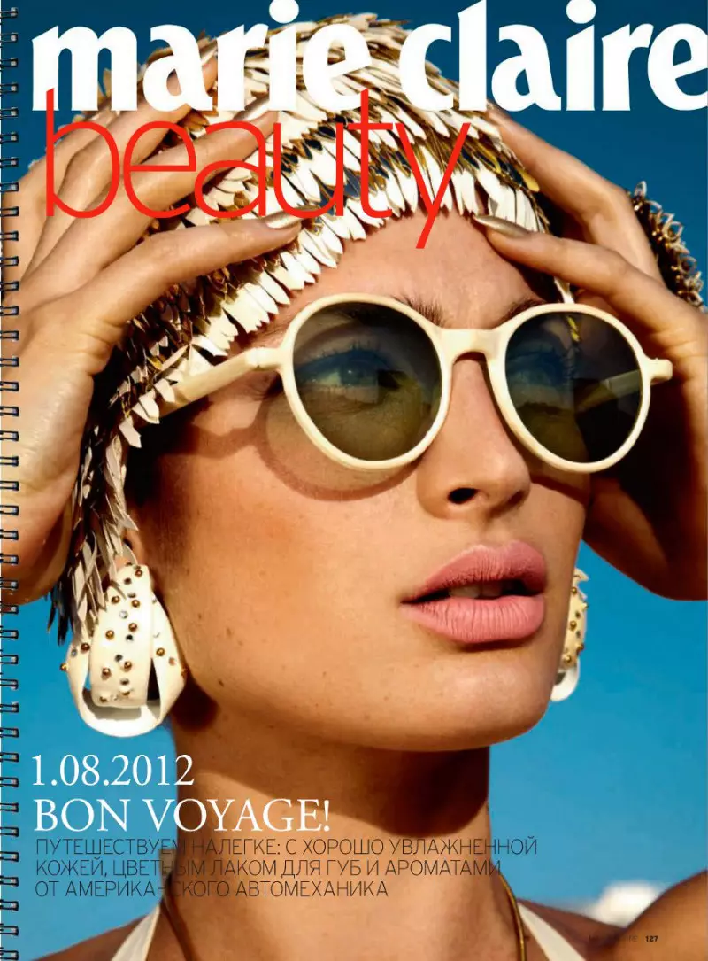 Nadine Naue Sun Bathes for the Lens of Jamie Nelson in Marie Claire Russia August 2012